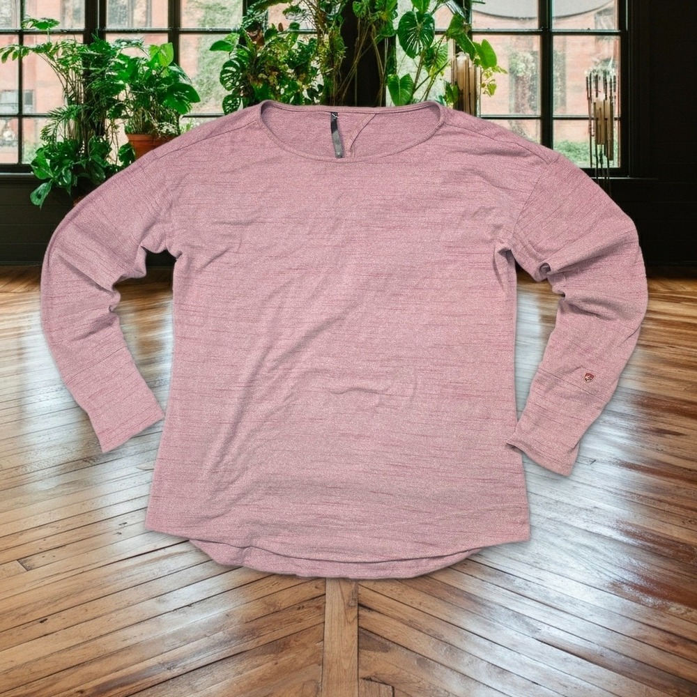 KUHL Womens Long Sleeve Open Back Top Mauve Pink Heathered Size M Activewear